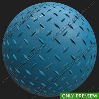 PBR painted metal floor blue preview 0001